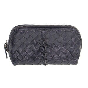 Bottega Veneta Intrecciato Leather Pouch Black